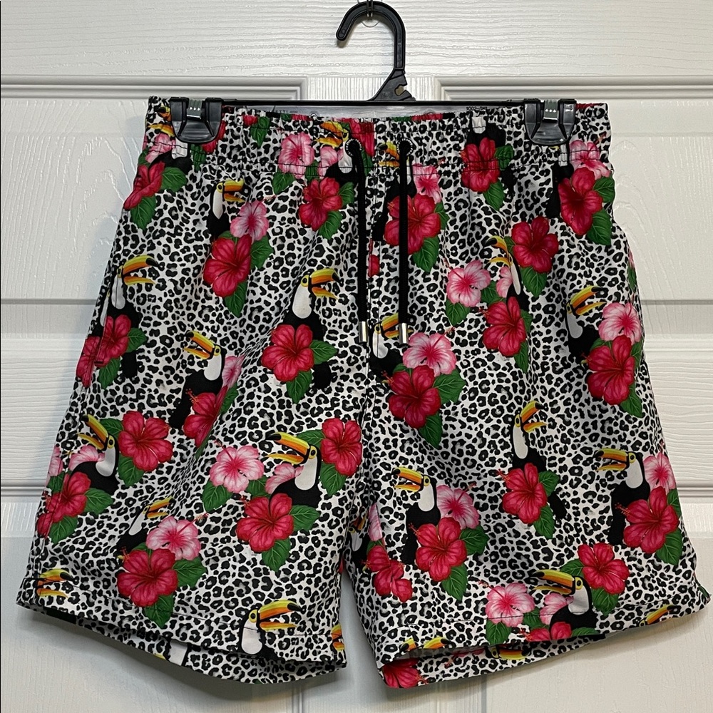 Men's Franks Floral Toucan Lined Swim Shorts